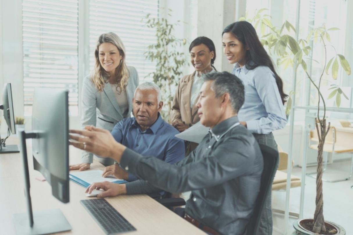Professional working on corporate culture project